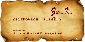 Zsifkovics Kilián névjegykártya